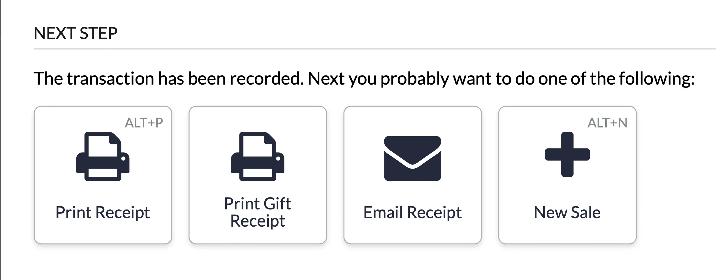 Print buttons after sale