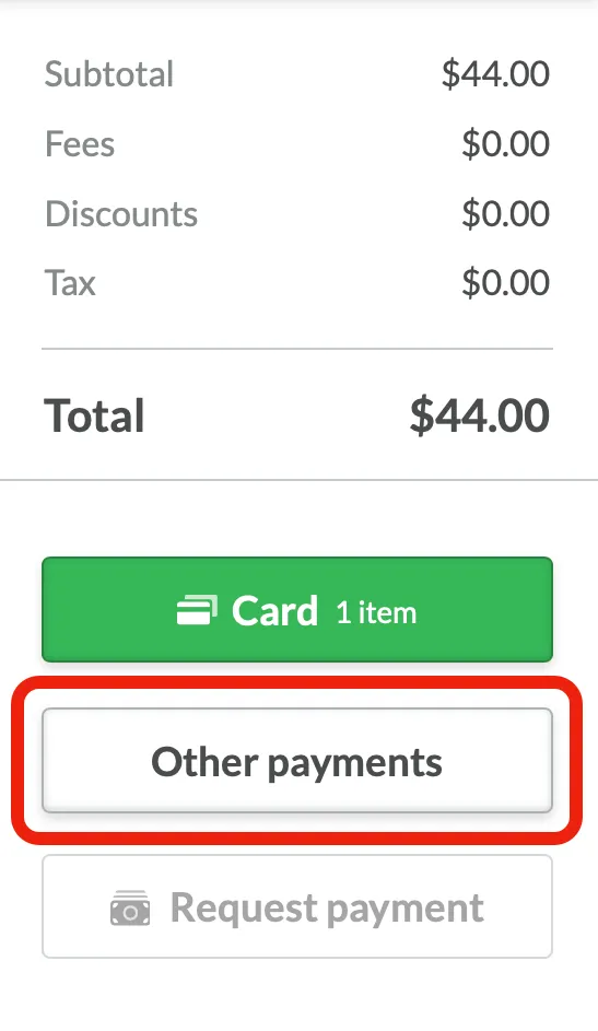 Other payments button