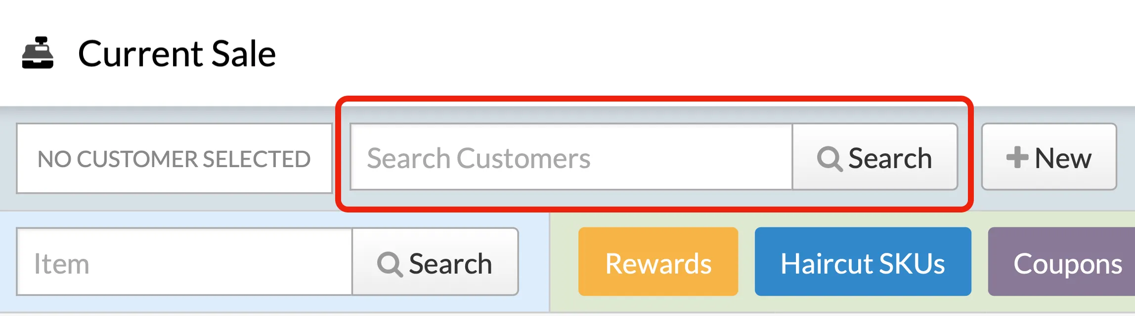 Customer search bar